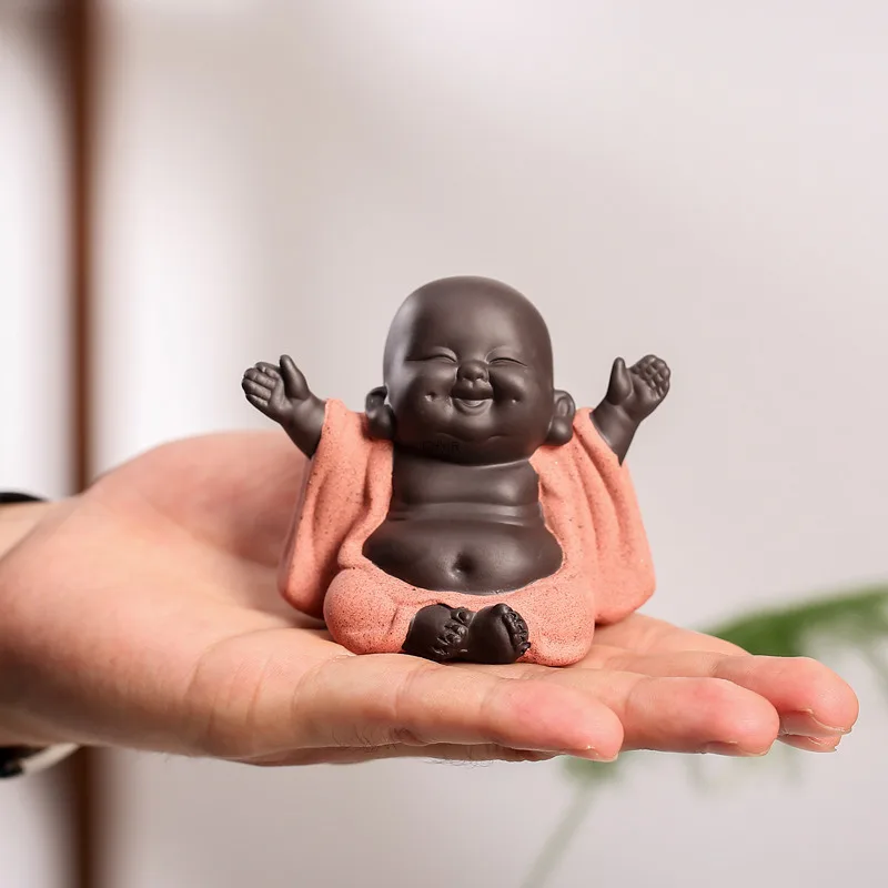 Bonsai Small Ornaments Figure Zisha Tea Pet Flower Pet Maitreya Buddha Statue Gardening Accessories Micro Landscape Decoration