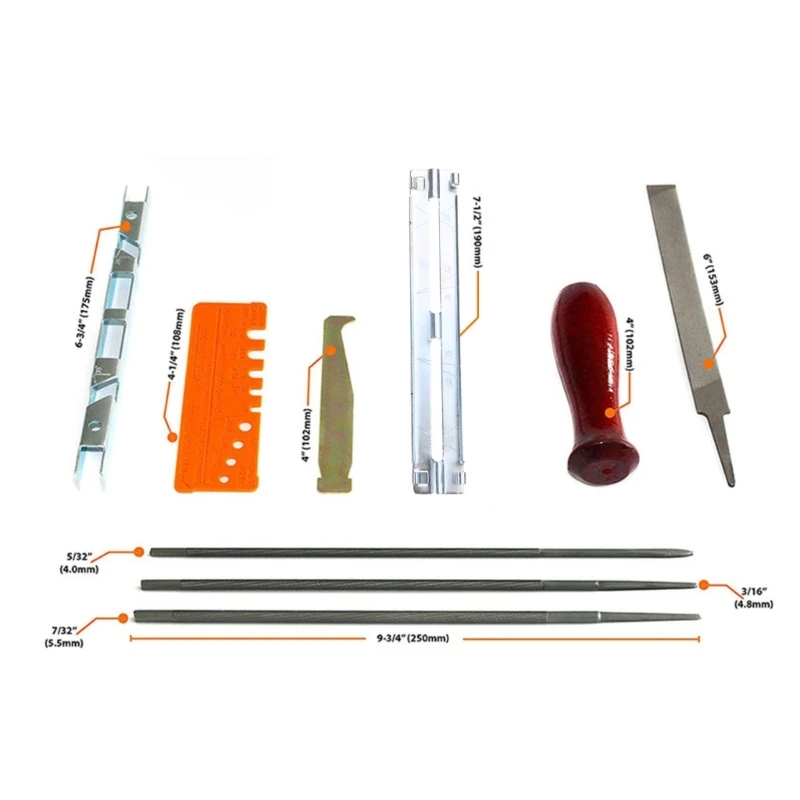 complet 13 chaînes scie limes 4,0/4,8/5,5 mm, outils combinés pour les projets bricolage les