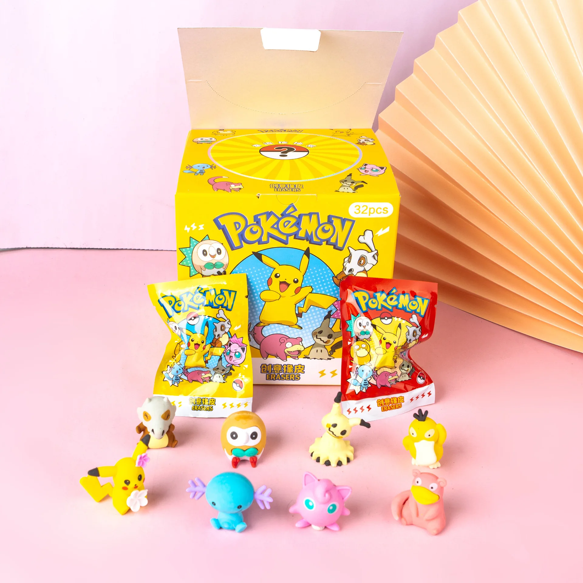 

Набор из 32 ластиков-сюрпризов Pokémon Pikachu: коллекционные фигурки, игрушки, забавные канцелярские товары, подарок для детей