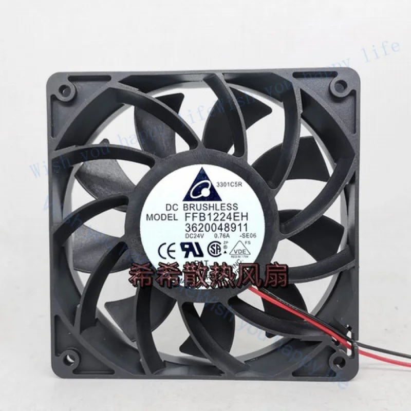 

Вентилятор охлаждения V+ FOR Delta Fan FFB1224EH DC24V 0.76A 12025 12 см, 2-проводной