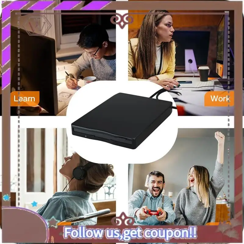 ABBG-USB Floppy Disk Reader Floppy Disk Drive Dual Interface External USB C Floppy Disk Drive For PC Laptop Notebook Desktop