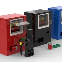 MOC Building Block Model Ornament, Blockman City Daily Necessities Beverage Vending Machine, Mall Street Beverage Machine Model