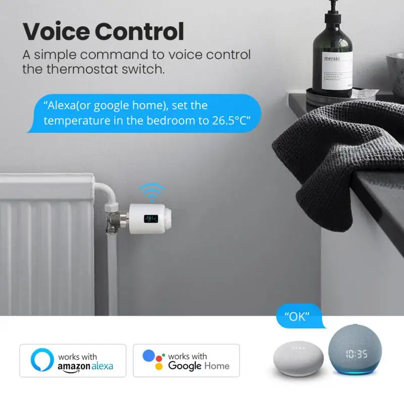 Tuya ZigBee / WiFi Smart termostato radiatore TRV602 attuatore valvola termostatica remoto programmabile controllo vocale Alexa Google