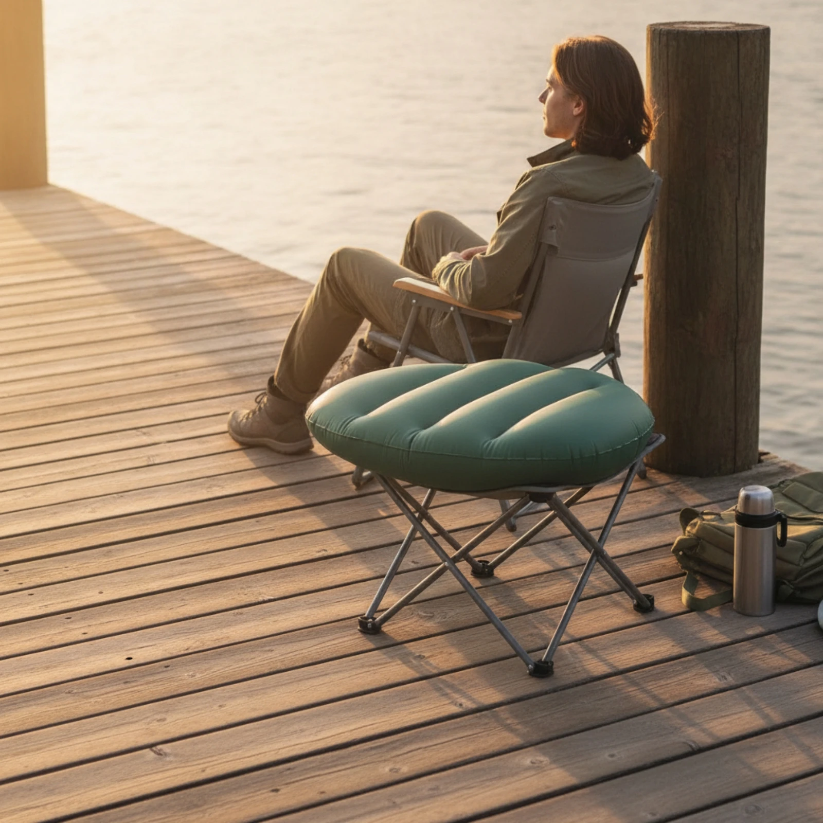 Inflatable Boat Cushion Compact Inflatable Seat Cushion Soft Long-Lasting for Boaters, Boating, Kayaking