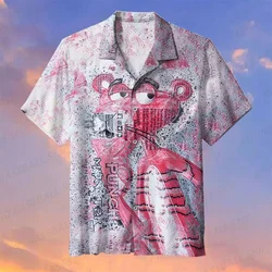 Estate nuova ragazza Disney Pink Panther Vintage Classic Pattern 3D Printed Shirt Kid/Adult Casual Cute Cartoon Buttons Summer Beach