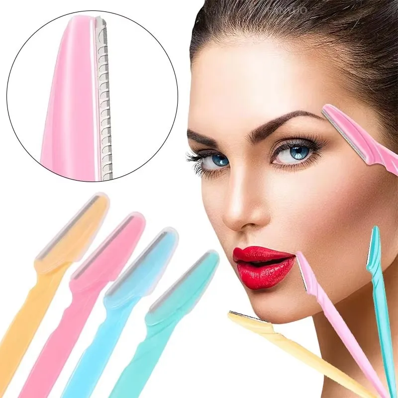 1-10 Stück Augenbrauentrimmer Augenbrauenrasierer Sicherheits-Augenbrauenformmesser Tragbare Klingen Gesichtshaarentferner Damen-Make-up-Werkzeuge
