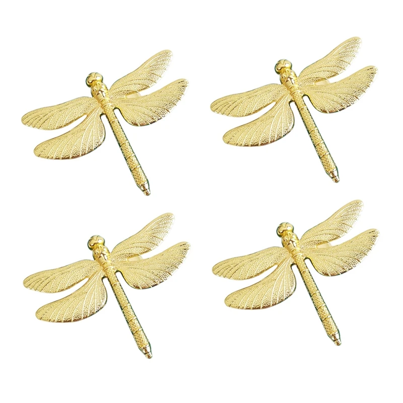 

24PCS Dragonfly Napkin Ring Gold DIY Hotel Wedding Banquet Table Display Metal Napkin Buckle Christmas Decoration