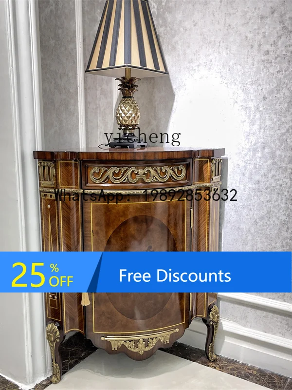 European Style Living Room Furniture Corner Cabinet Solid Wood Side Cabinet Right Angle Triangle Decorative Sideboard