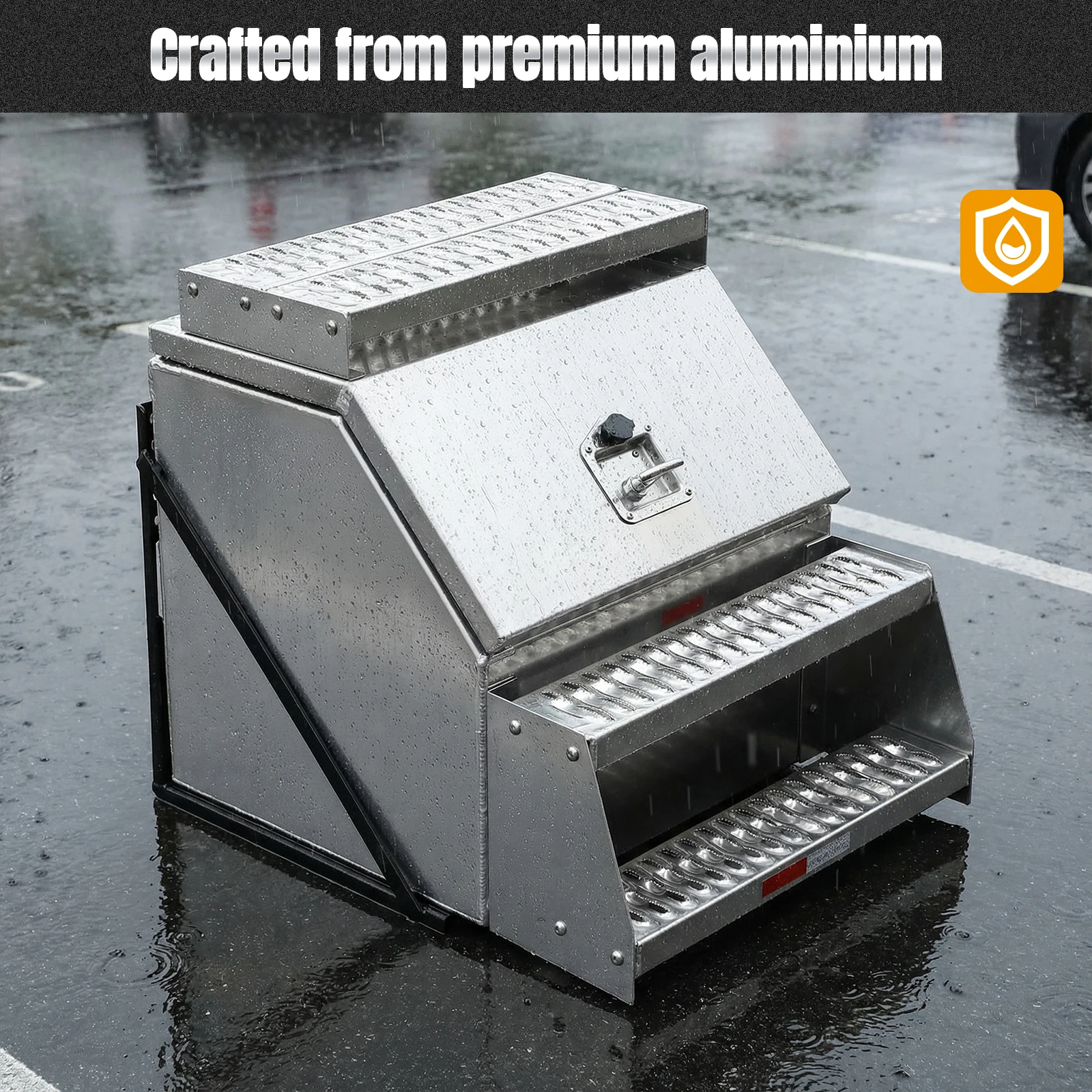 

Truck Step Box 12/23 Inch Weatherproof Lockable Storage Box with T-Handle Latch Lock Compatible for Peterbilt & More