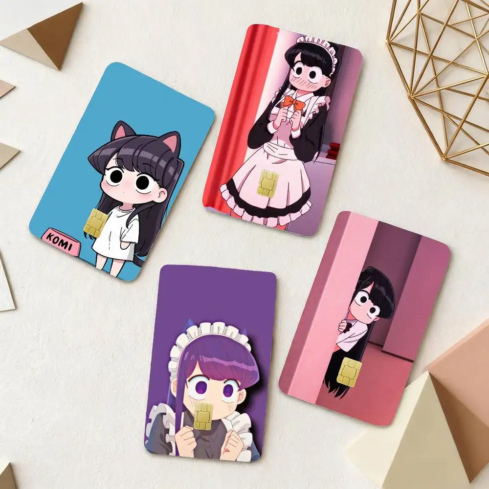 

Anime K-Komi Cannot C-Communicate 4pcs 1Set Film Skin for Debit Credit Bank Visa Card Decal Cover