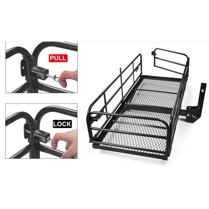 High Quality IRON Foldable Tail Cargo Carrier Basket Folding Shelf Rear Luggage Rack For SUV Car