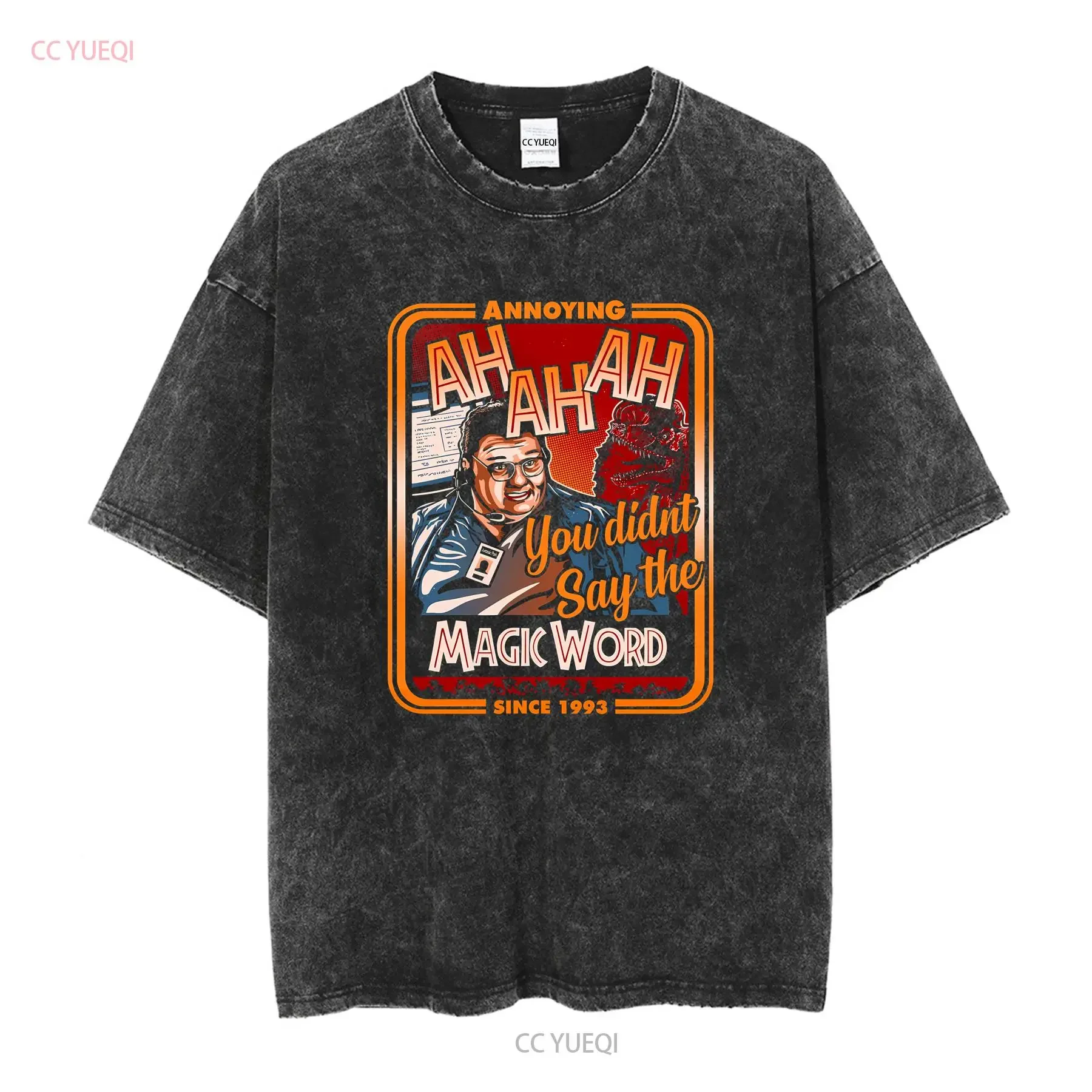 Jurassic Movie Park T Shirt Dilophosaurus Dennis Nedry Parody Funny long or short sleeves vintage Washed Breathable Comfortable
