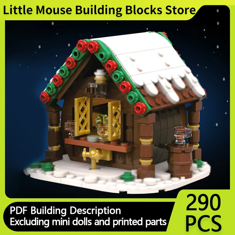 

City Street View Model MOC Building Bricks Christmas Beer Stand Modular Technology Gifts Holiday Assemble Children Toys Suit