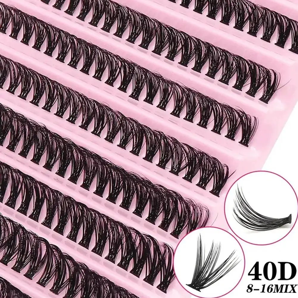 Pestañas individuales, pestañas en racimo, aspecto Natural, pestañas largas mezcladas, bandeja DIY, extensión de pestañas, grupos de volumen, pestañas B6T0