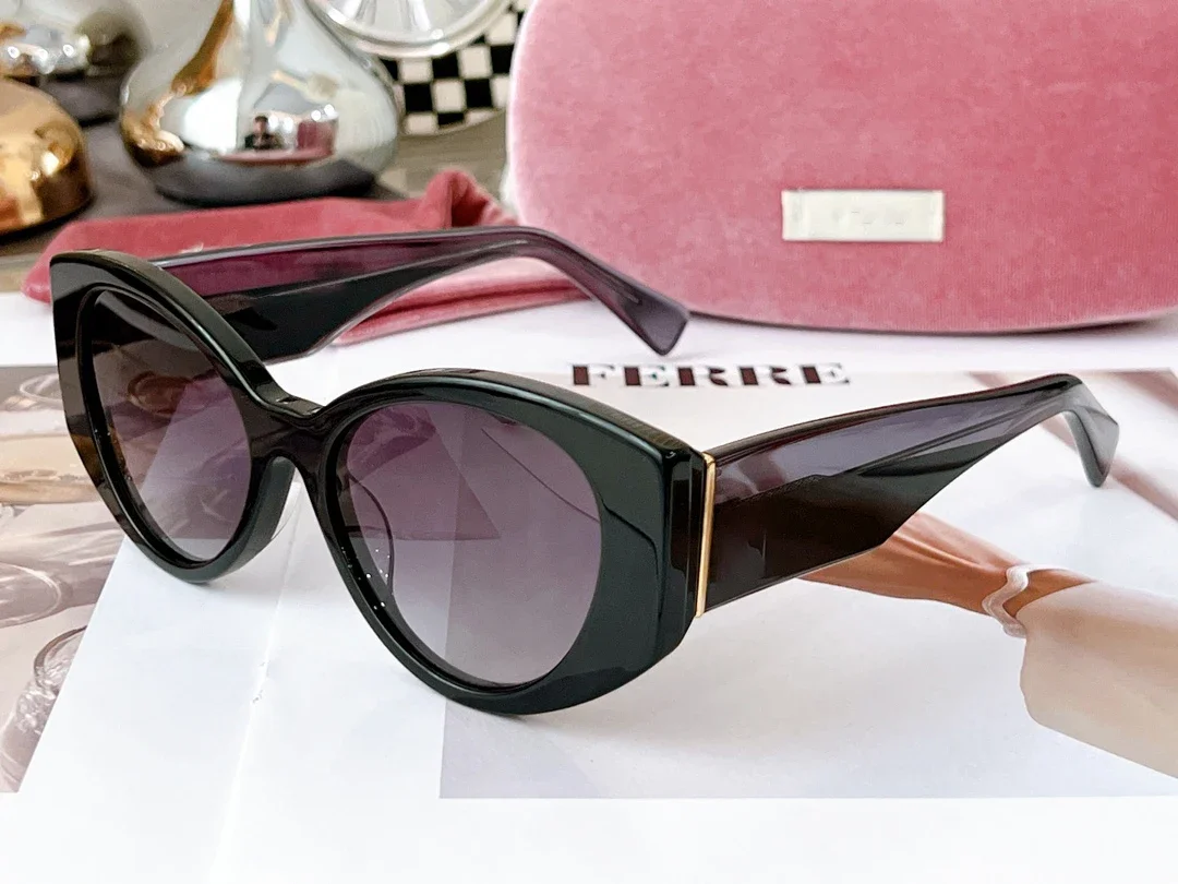 Designer Brand Cat Eye Sunglasses Trendy UV400 Acetate Ladies' Black Pink Frame Fashion Sunglasses Custom Logo Wholesale