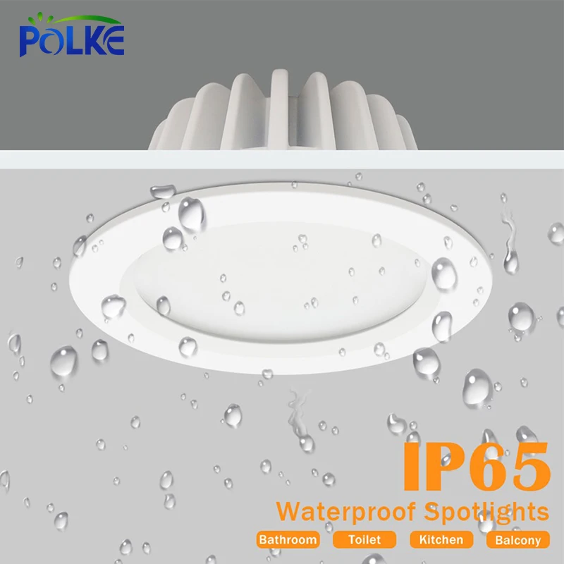 IP65 Waterproof Downlight For Bathroom Recessed LED Downlight AC85-265V 9W 15W Round Ceiling Spotlight Indoor Ceiling Decor Lamp