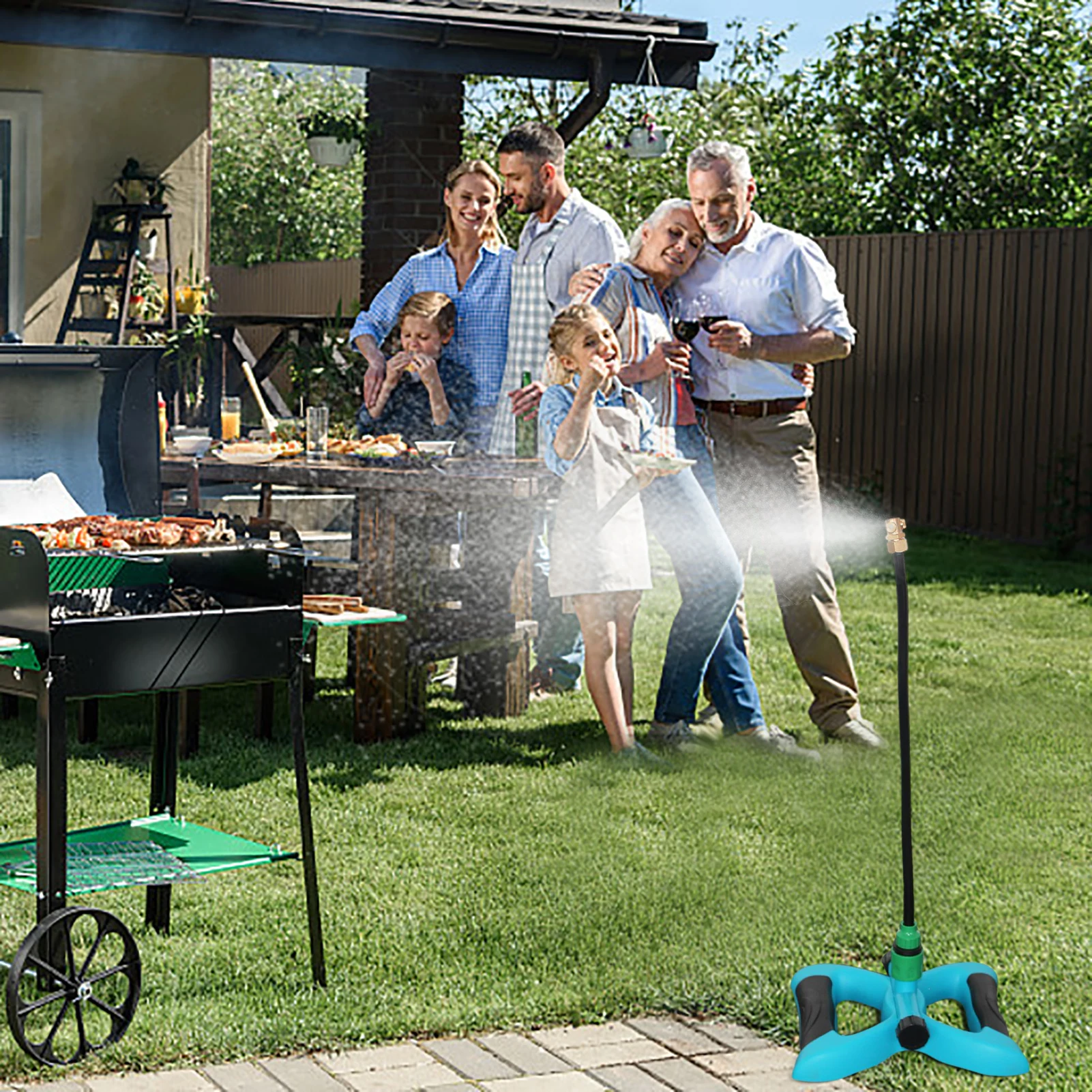 System chłodzenia mgłą Misters na zewnątrz Patio przenośny stojak Mister na basen grill dzieci gry wodne Misters na zewnątrz Patio