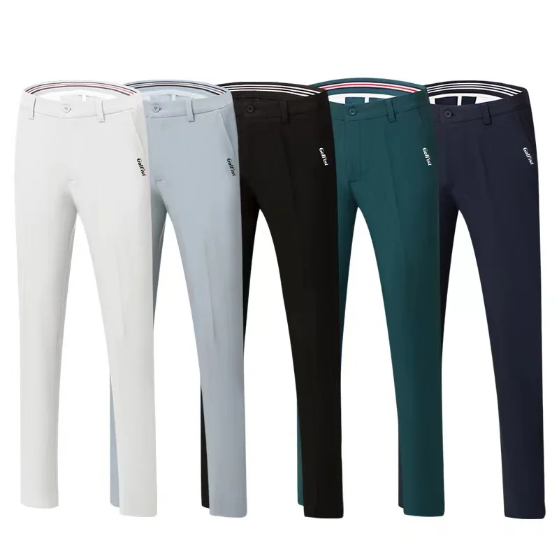 

Spring Autumn Men's Golf Pants Thick four-Way Stretch Solid Color Sports Casual Pants High Quality Golf Clothing Free Shipping