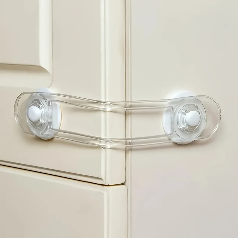 10pcs Safety Locks - Heavy-Duty Anti-Pinch Hasp Latch with Soft Strap Locking Mechanism, Adjustable Childproofing Device