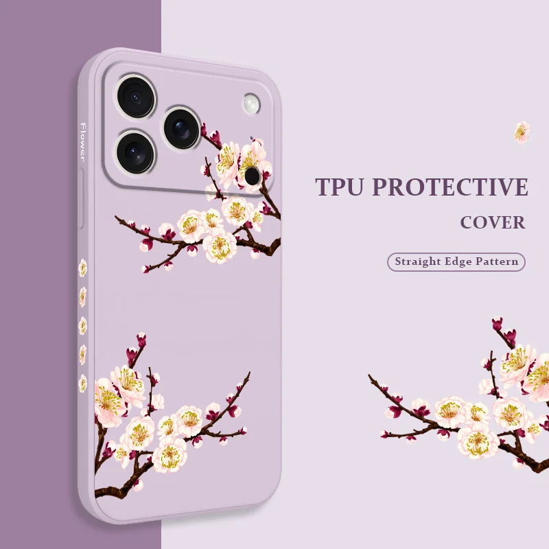 

Charming Branches Phone Case For iPhone 17 Air 16 16e 15 14 13 Pro Max Plus Mini Liquid Silicone Soft Cover