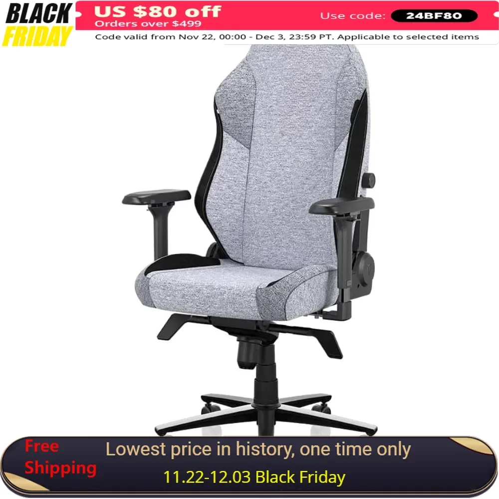 Gaming Chair, Reclining, Ergonomic Heavy with 4D Armrests, Magnetic Head Pillow & Lumbar Support, Duty Computer Chair