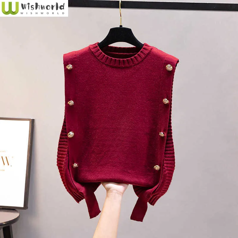 Knitted Vest Loose Top 2024 Spring and Autumn New Women\'s Shirt Korean Version Wool Age Reducing Casual Vest