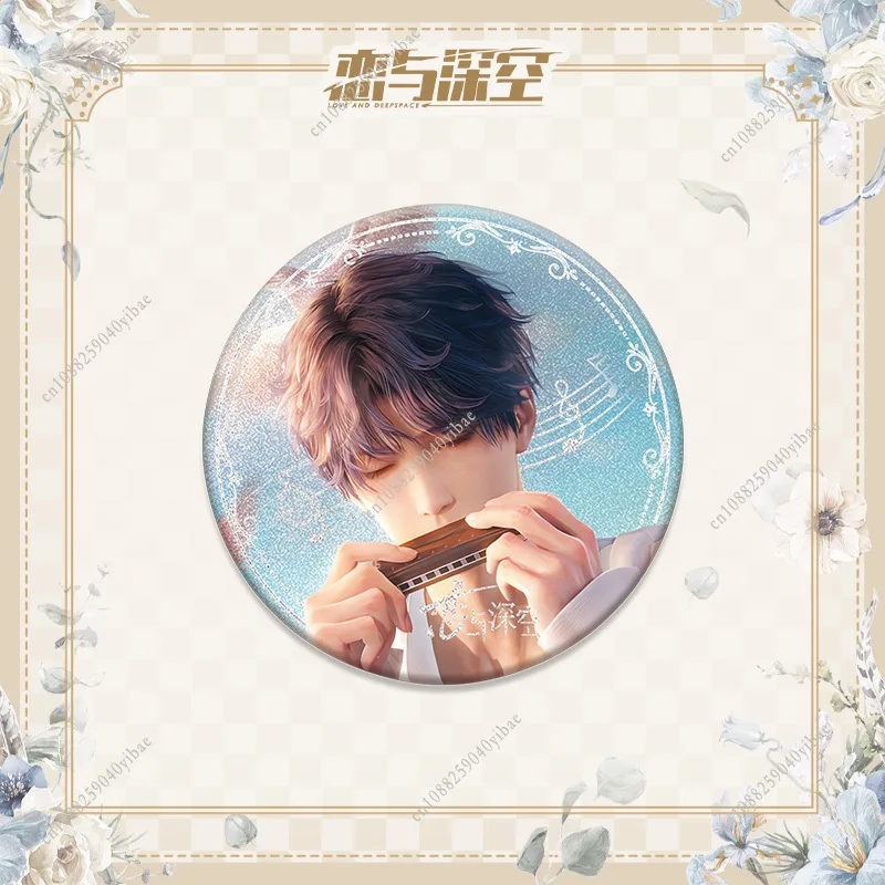 러브 앤 딥스페이스 실루스 자비에르 자인 라파엘 75MM 애니메이션 코스프레 반짝이는 컬러풀 배지 브로치 핀 게임 팬 컬렉션 데코 선물