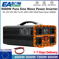 EASUN 7000W 9000W Pure Sine Wave Inverter DC 12V 24V To AC 220V Power Inverter 50HZ Car Inverter Converter For Home And RV