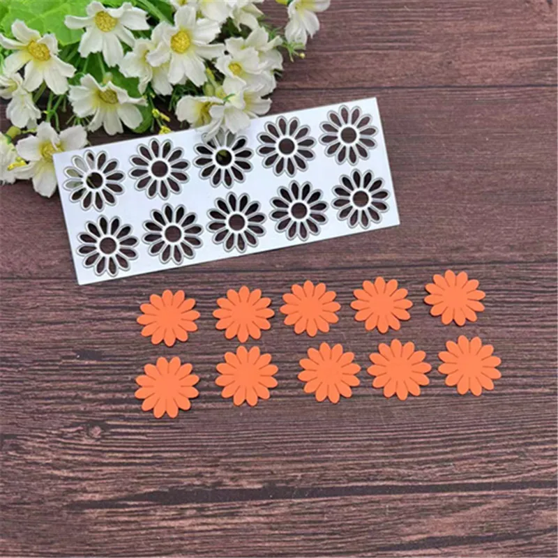 Sunflower Flowers Frame Metal Cutting Dies Stencils For DIY Scrapbooking Decorative Embossing Handcraft Template