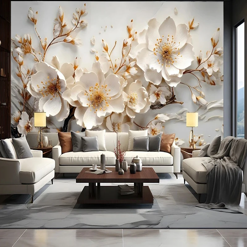 ثلاثية الأبعاد زهر الخوخ جديد النمط الصيني خلفية صور جداريات حائطية غرفة المعيشة غرفة نوم غرفة الطعام ديكور منزلي فاخر Papel De Parede #5