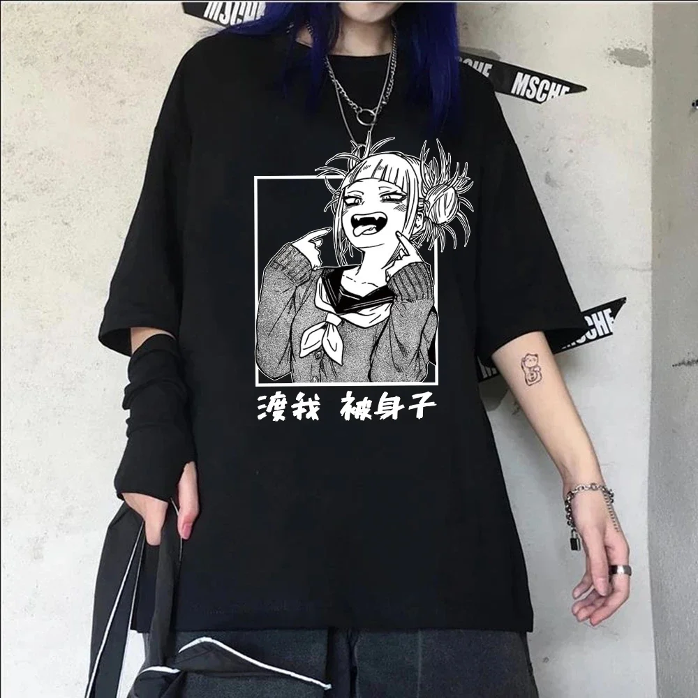 Japońskie anime My Hero Academia T Shirt Kobiety Kawaii Cartoon Himiko Toga Śmieszna koszulka graficzna Moda Ullzang Tshirt Kobieta