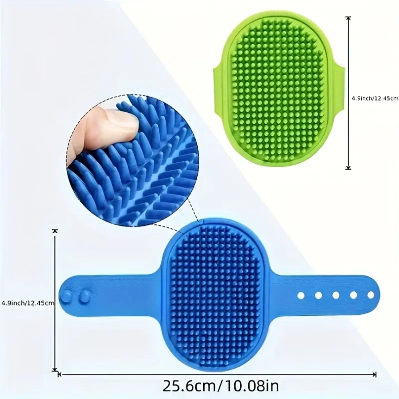 Pet Bath Brush Cat Dog Grooming Brush Silicone Massage Brush Adjustable Round Handle Pet Shampoo Brush Cleaning Comb Tool