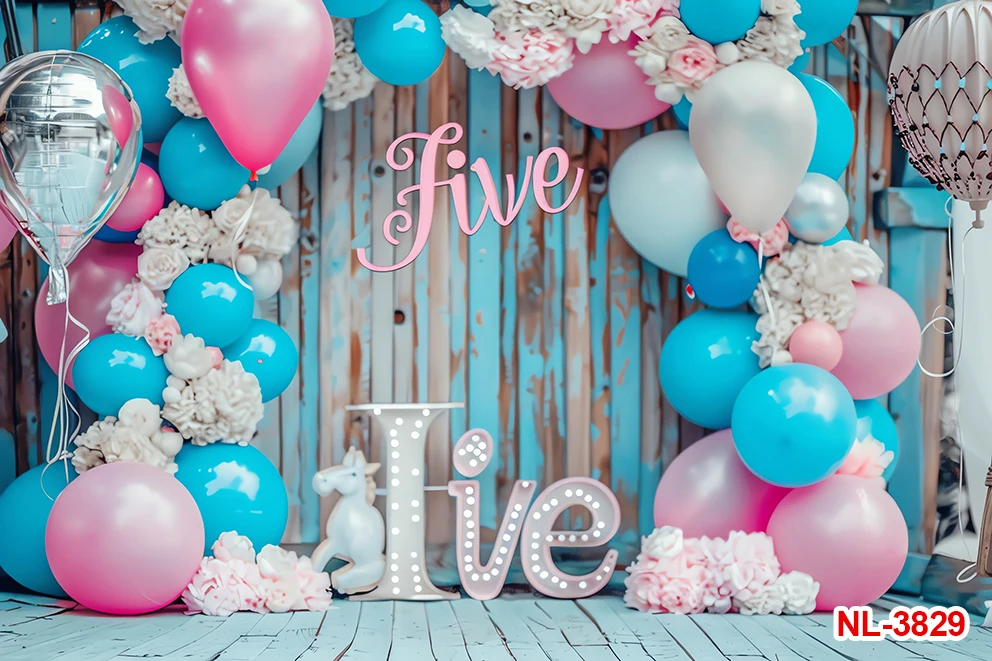 Фоны для новорожденных, детские украшения для дня рождения, воздушные шары, торт, стол, детский портретный фон для фотосъемки, баннер