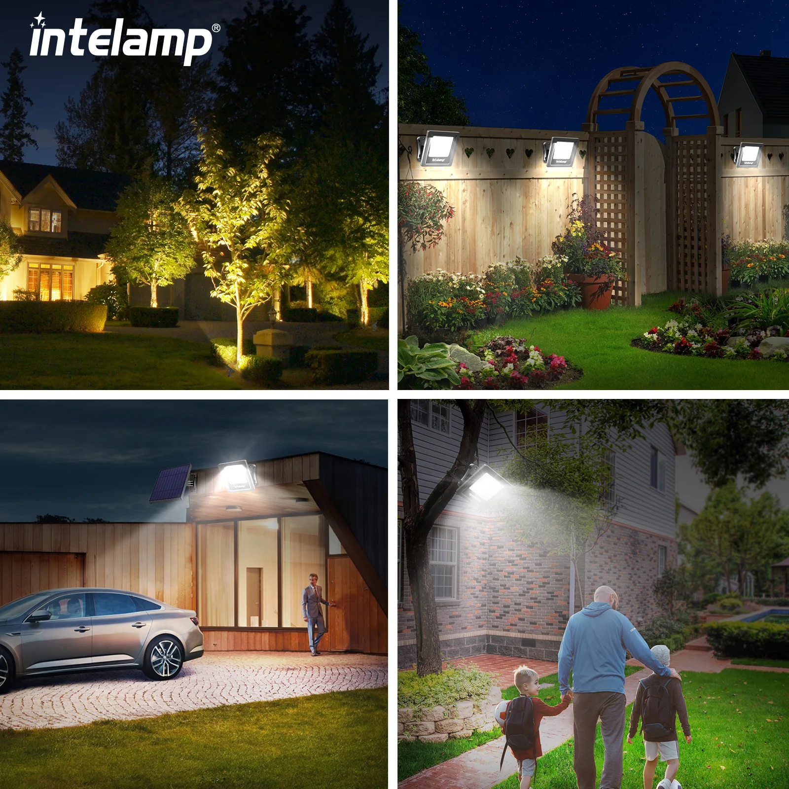 Solar Outdoor Super Bright Wall Light, IP65 Waterproof Street Light, Luz de segurança solar para muitas cenas ao ar livre (luz branca)