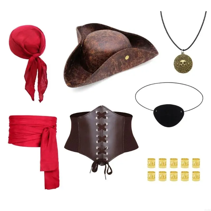 Kit Pirate – Foulard, Collier, Cache-Œil et Ceinture – photo 8