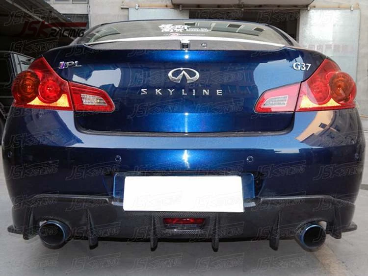 JSK STYLE CARBON FIBER REAR DIFFUSER LIP FOR 2010-2013 INFINITI G37 4D SEDAN