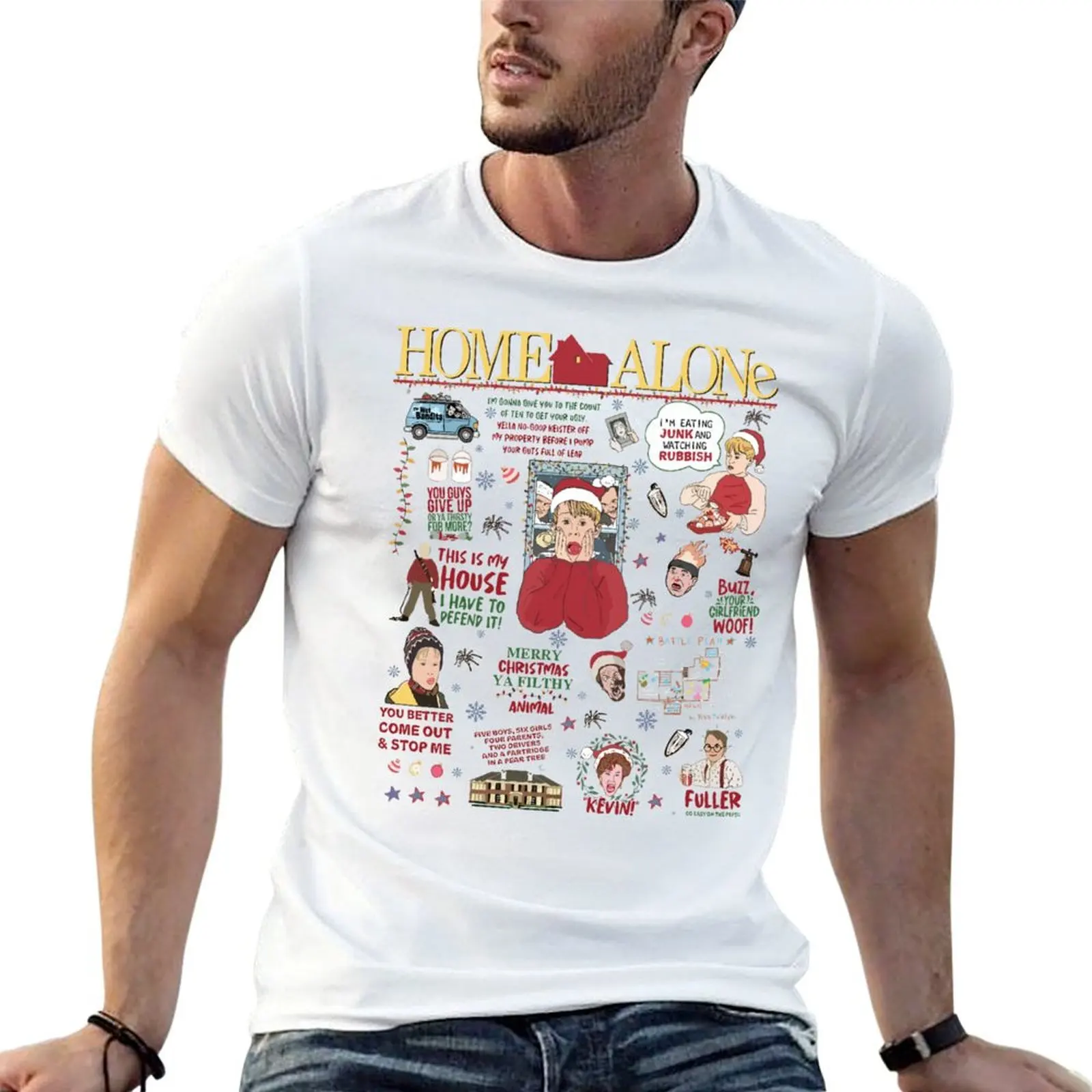 

All The Home Alone T-Shirt anime tshirt funny t shirts cotton T-Shirt