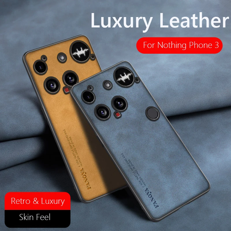 Custodia in pelle di lusso retrò in pelle per niente telefono 3 NothingPhone3 5G Custodia morbida in silicone opaco antiurto