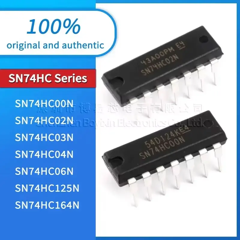 

5pcs SN74HC06N SN74HC164N SN74HC125N SN74HC04N SN74HC03N SN74HC02N SN74HC00N Black plastic shell