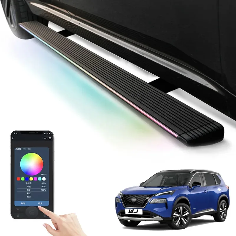 

Super Price LED Lights Car Padel SideSteps Electric Retractable Running Boards for trition X-TRAIL