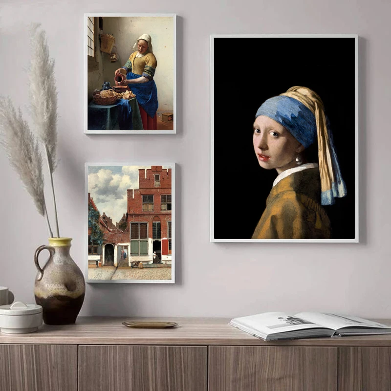 1pc frameless Canvas painting Girl with a Pearl Earring by Johannes Vermeer Gallery Wall Art Canvas Painting Poster The Milkm