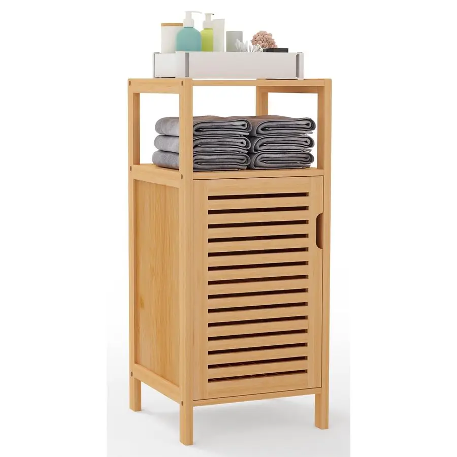 

Bathroom Storage Cabinet, Freestanding Floor Cabinet with Single Door for Living Room, Bedroom, Hallway, Kitchen