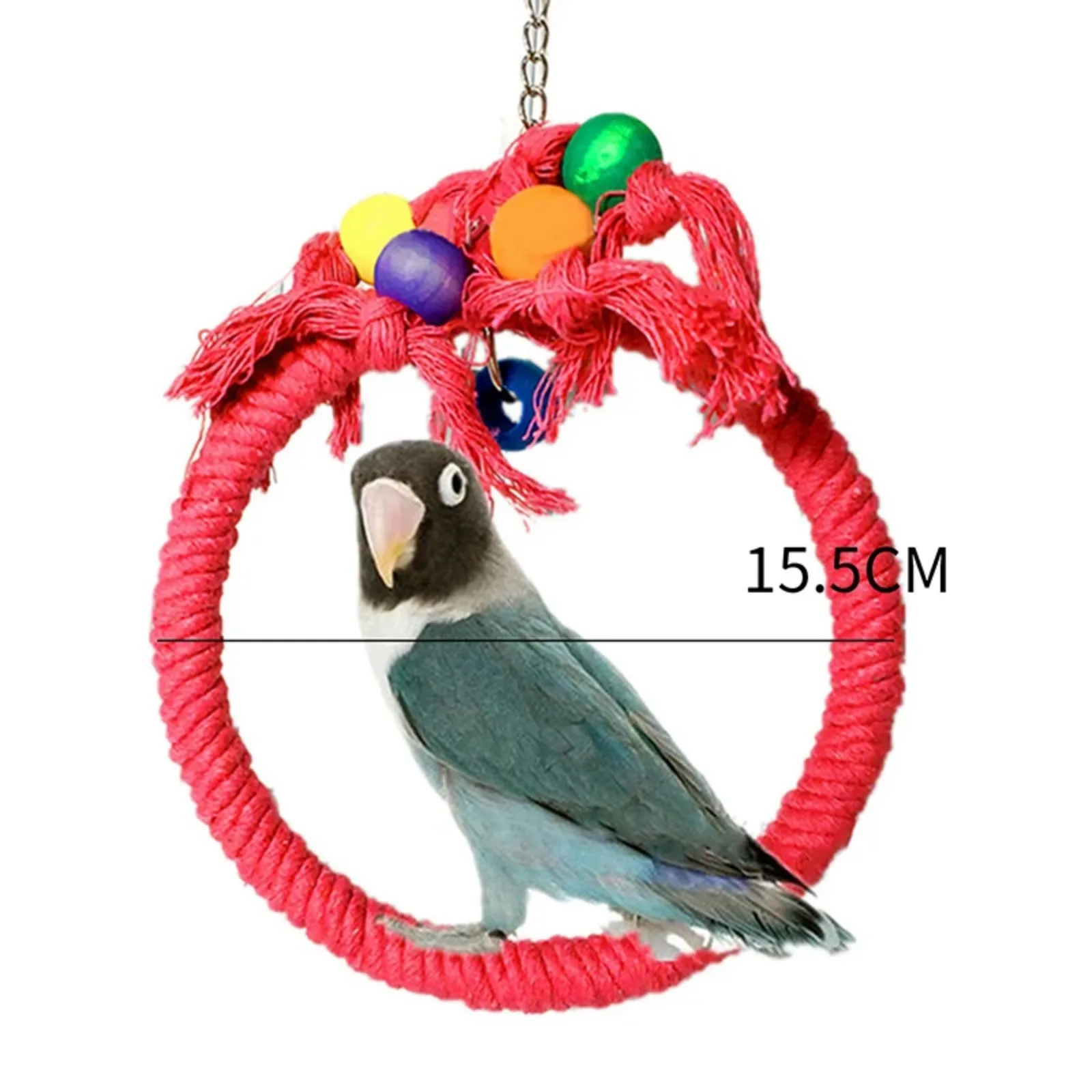 Pet Parrot Birds Cage Toy Cotton Rope Circle Ring Stand Chewing Bite Hanging Swing Climbing Play Toys for African Gray Parrot