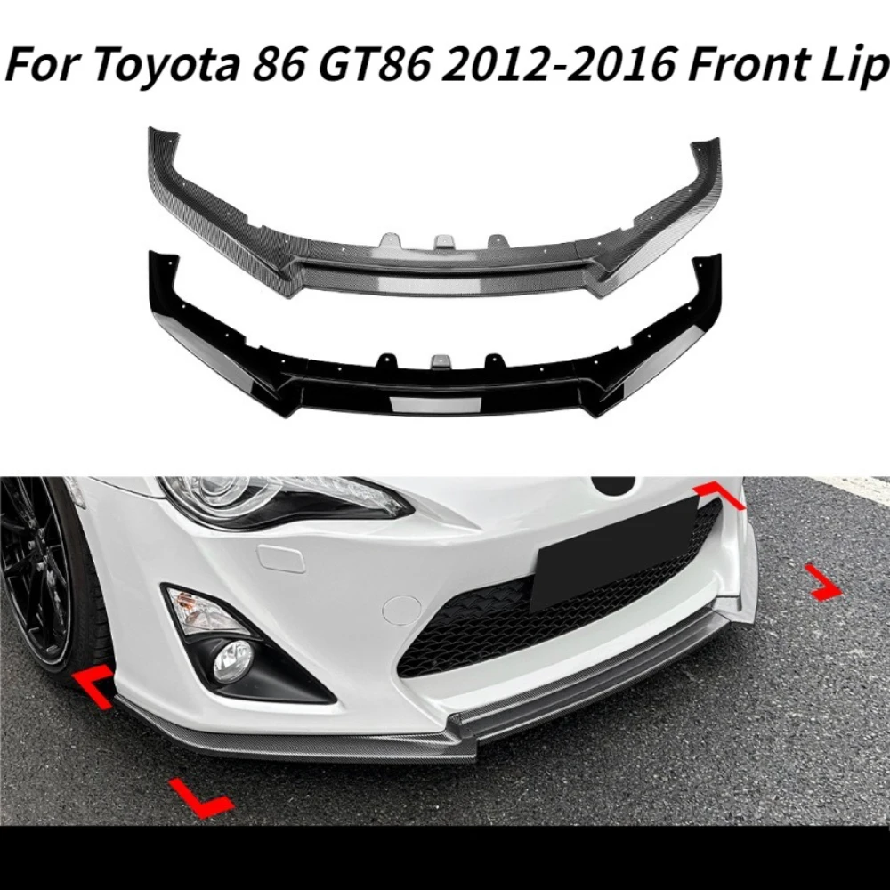 

Для Toyota 86 GT86 FT86 Subaru BRZ 2012-2016: Комплект переднего сплиттера-спойлера для бампера, угловые накладки, внешний тюнинг, карбоновый дизайн