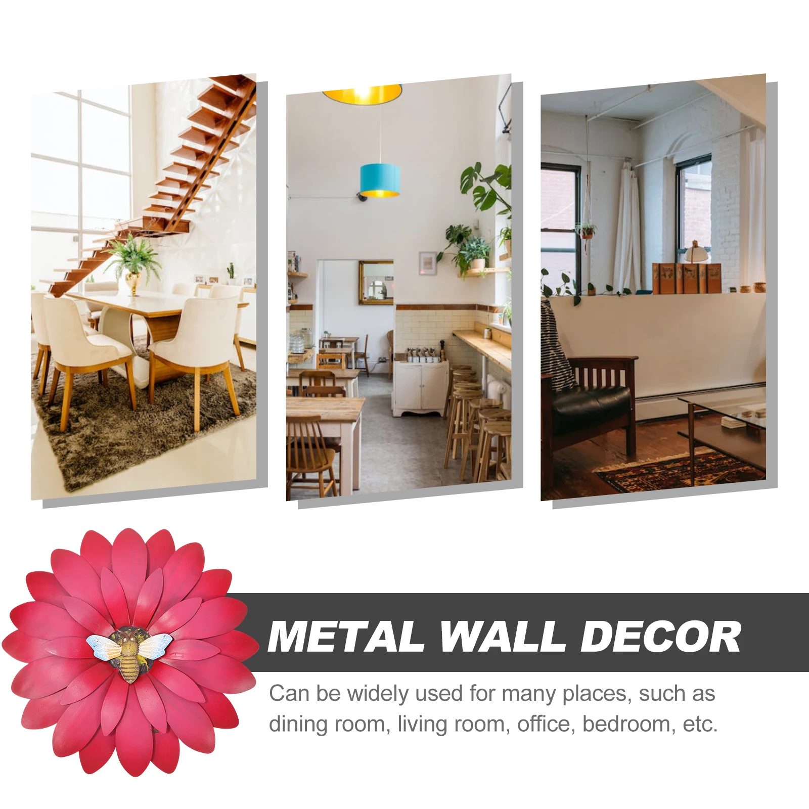 

Creative Metal Wall Decor Sunflower 3D Handmade Art Flower Wall Hanging For Bedroom Living Room Kitchen Indoor Outdoor Use