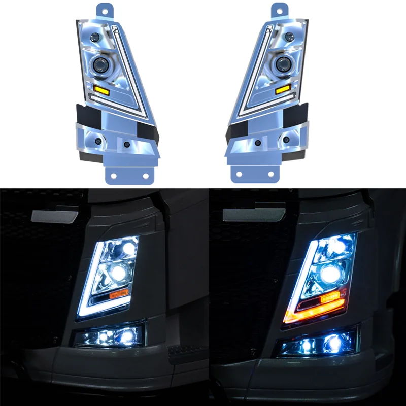 Modul Lampu Depan LED untuk Truk Sampah RC Tamiya 1/14 Volvo FH16XL 750 56360 56362 56375