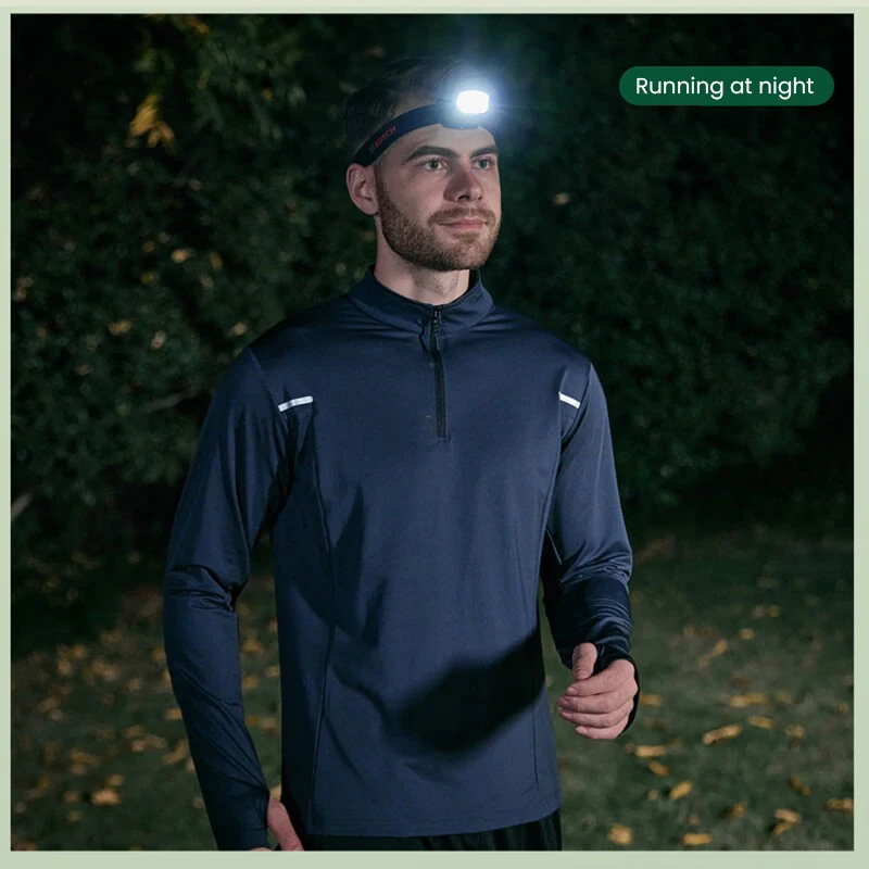 BOSCH LED Headlamp 190 Lumens Flashlight 3 Lighting Modes 62x46x42mm Square Lamp Adjustable Straps Head Mounted Flashlight