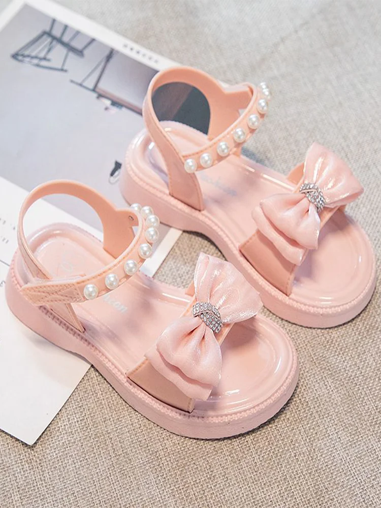 

Girls' Sandals, Girly Hearts, Playful, Cute, Lively Bows, Can Be Worn during Summer Outings