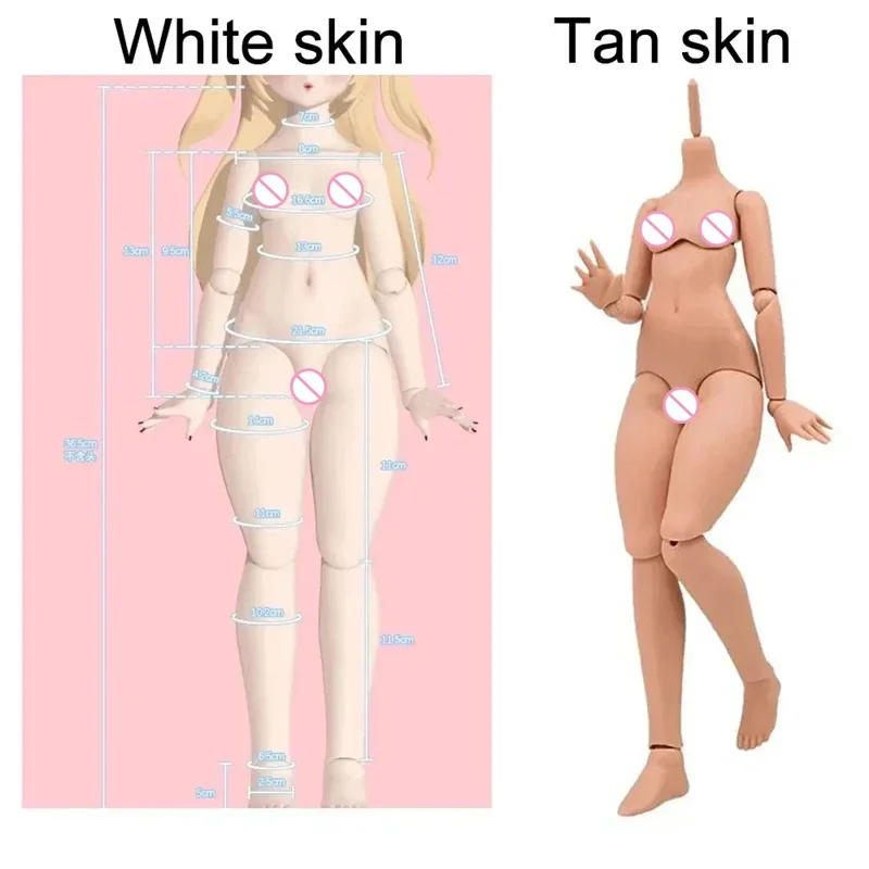 2.0 Version 1/4 Imomodoll Doll Body White/Tan Skin Soft PVC Doll Accessories Girls Diy Dress Up Toys, No Clothes