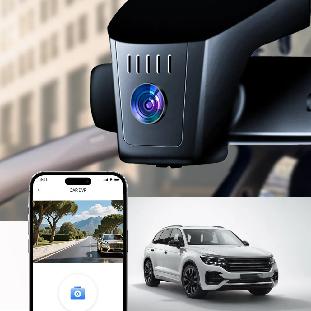 4K HD 2160P WIFi Car DVR Recorder  Dash Cam For Volkswagen Toureg Touareg FL NF CR 7P R Edition X V6 V8 R50 MY 2014-2017 DashCam